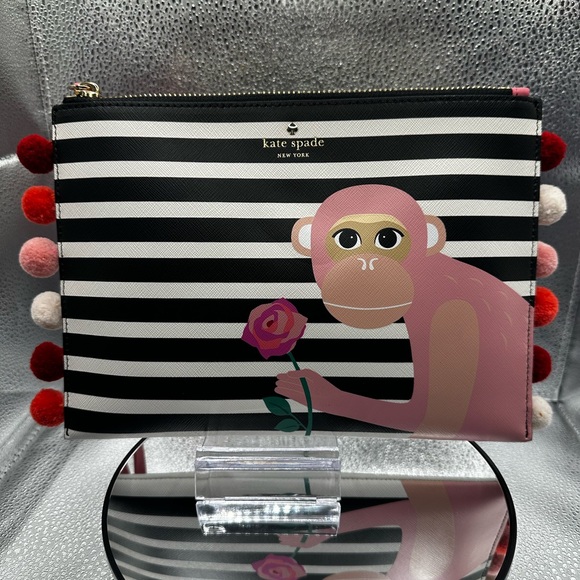 BUNDLE ALERT: ๐ Kate Spade Rambling Roses Monkey KEYCHAIN, CLUTCH and SCARF. - Picture 3 of 10